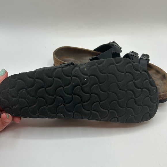 Birkenstock Franca Natural Leather Oiled Black Sandal Slides Size 37. US  6-6.5 - Picture 12 of 12